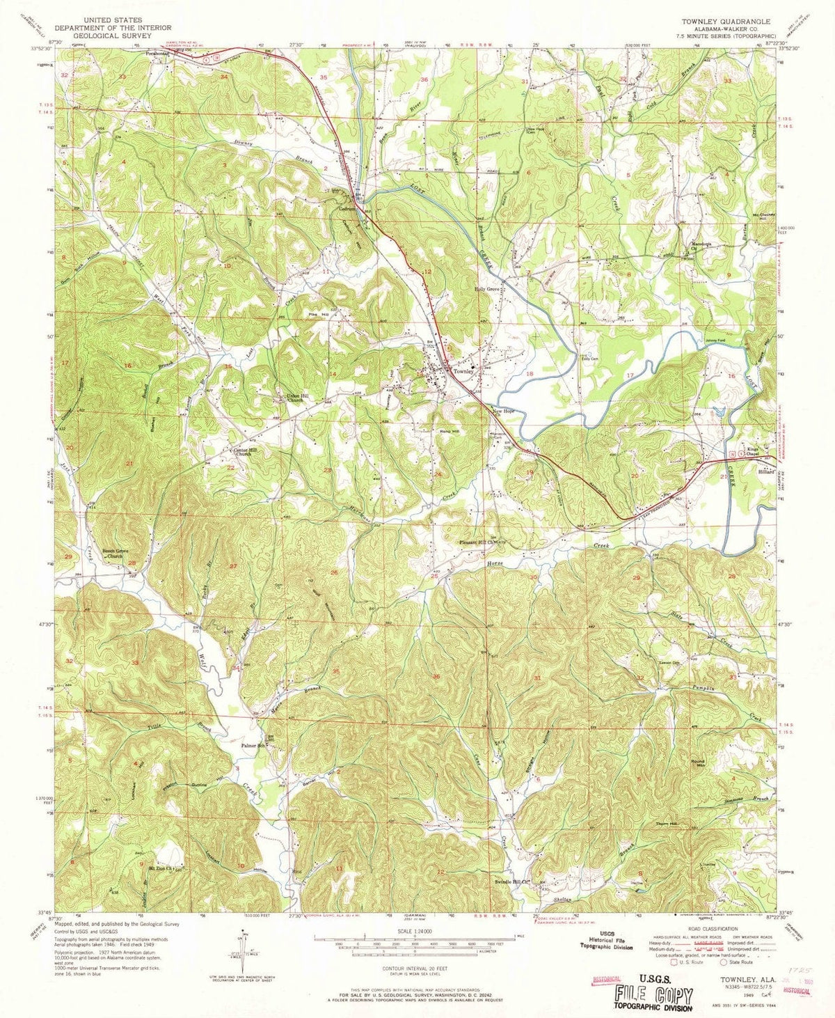 1949 Townley, AL - Alabama - USGS Topographic Map