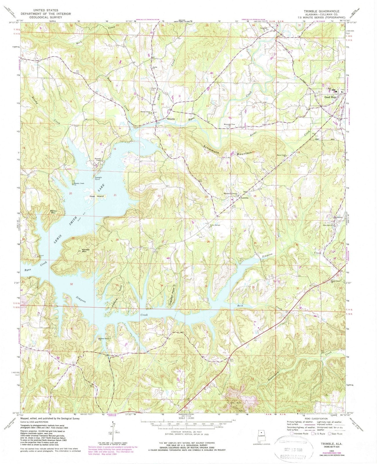 1969 Trimble, AL - Alabama - USGS Topographic Map