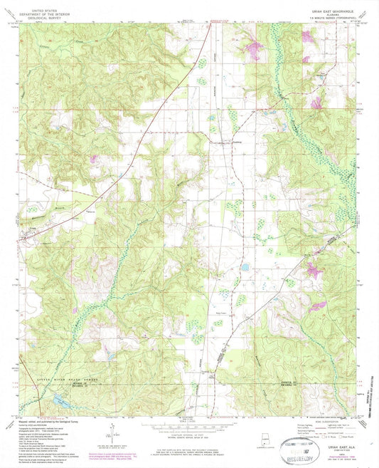 1972 Uriah East, AL - Alabama - USGS Topographic Map