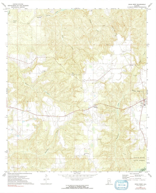1972 Uriah West, AL - Alabama - USGS Topographic Map