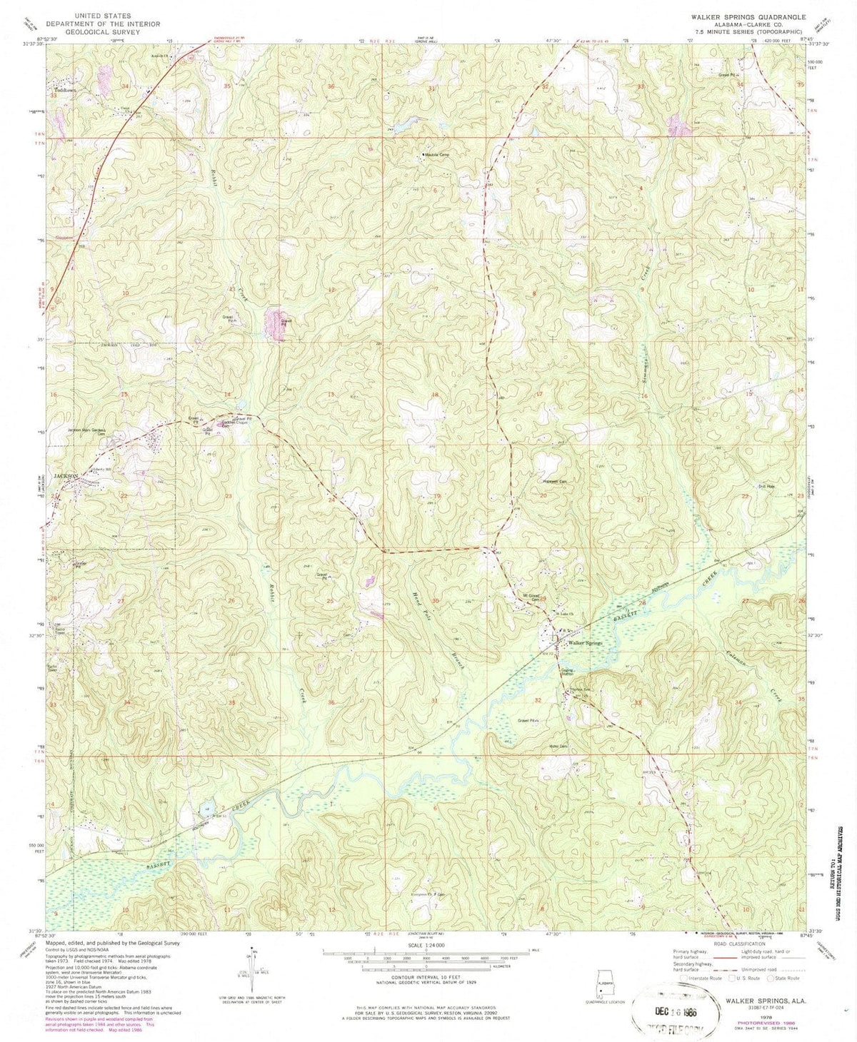 1978 Walker Springs, AL - Alabama - USGS Topographic Map
