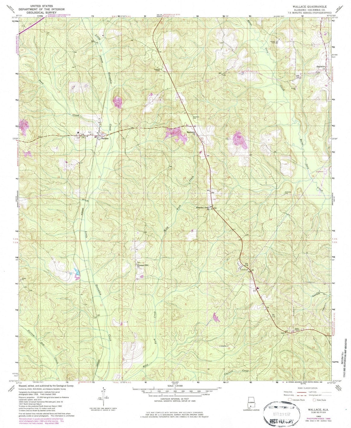 1960 Wallace, AL - Alabama - USGS Topographic Map