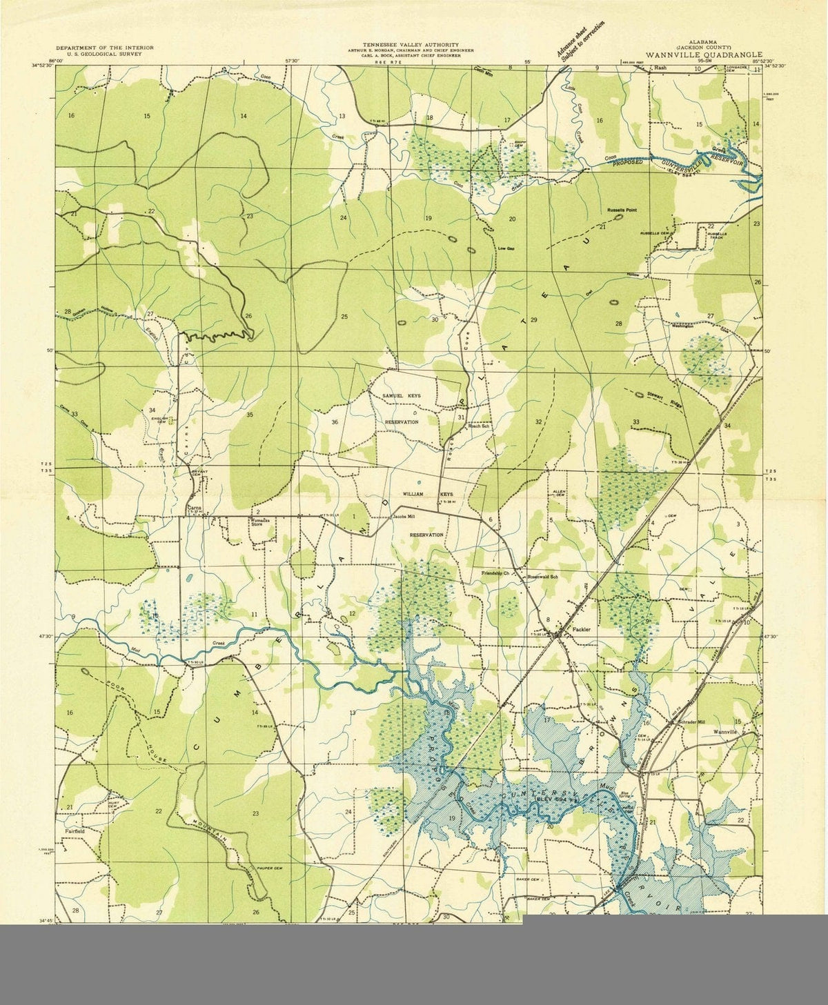 1936 Wannville, AL - Alabama - USGS Topographic Map