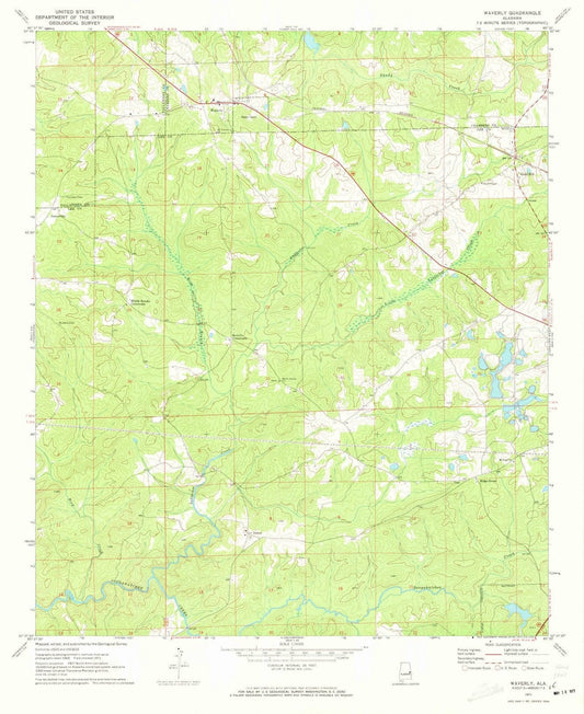1971 Waverly, AL - Alabama - USGS Topographic Map
