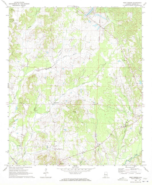 1970 West Greene, AL - Alabama - USGS Topographic Map