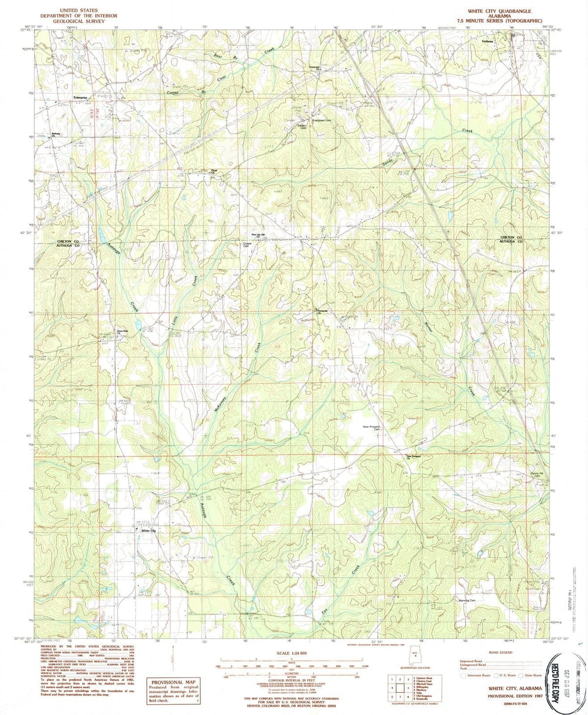 1987 White City, AL - Alabama - USGS Topographic Map