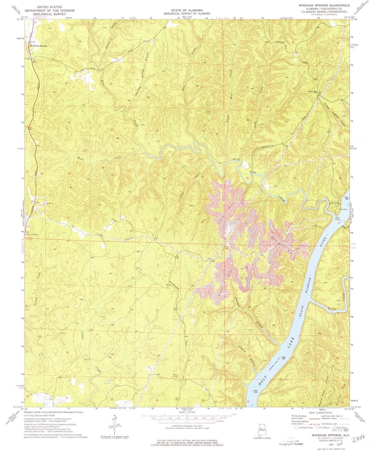 1974 Windham Springs, AL - Alabama - USGS Topographic Map