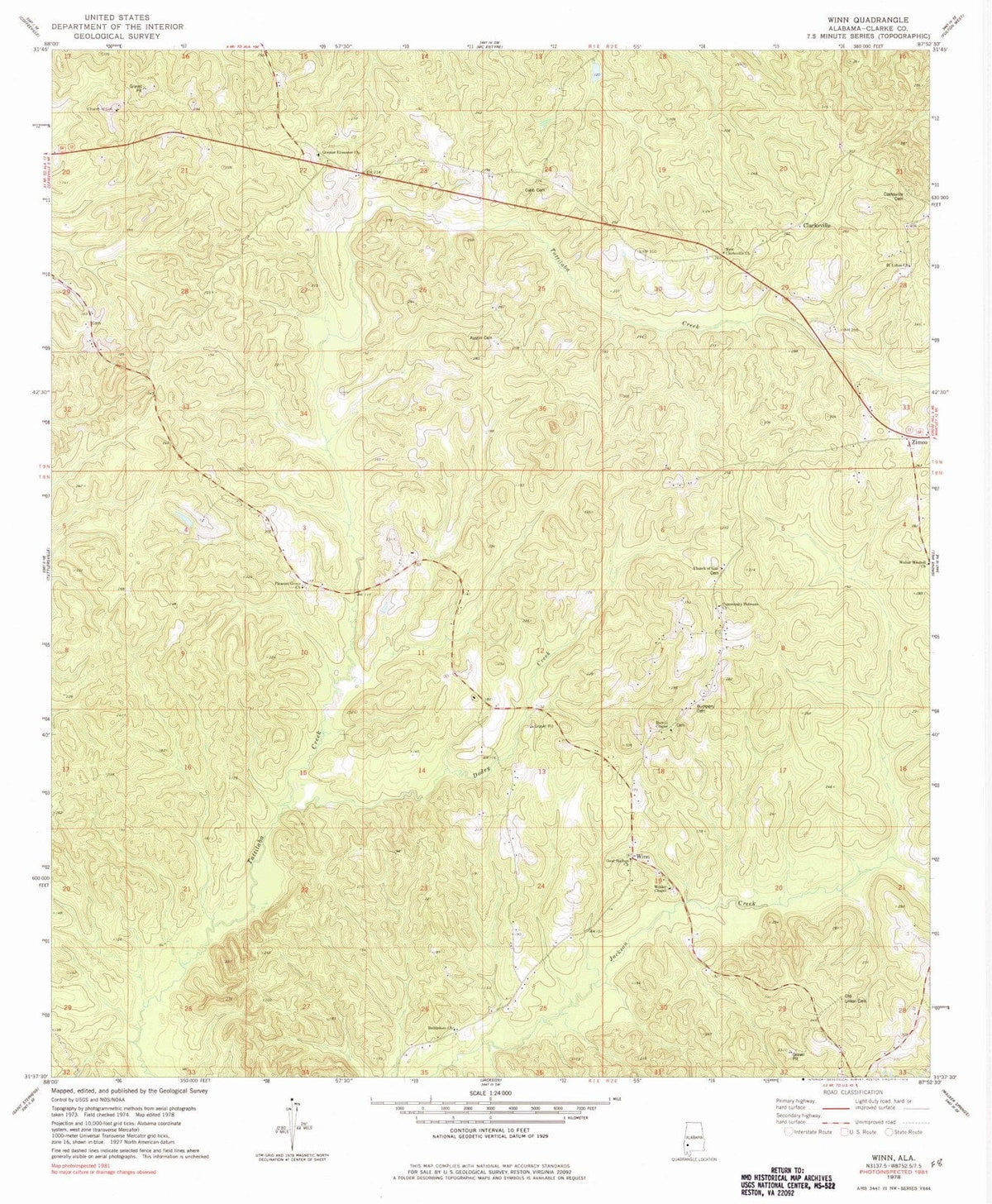 1978 Winn, AL - Alabama - USGS Topographic Map