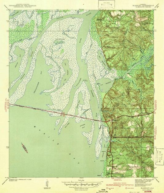 1942 Blakeley, AL - Alabama - USGS Topographic Map