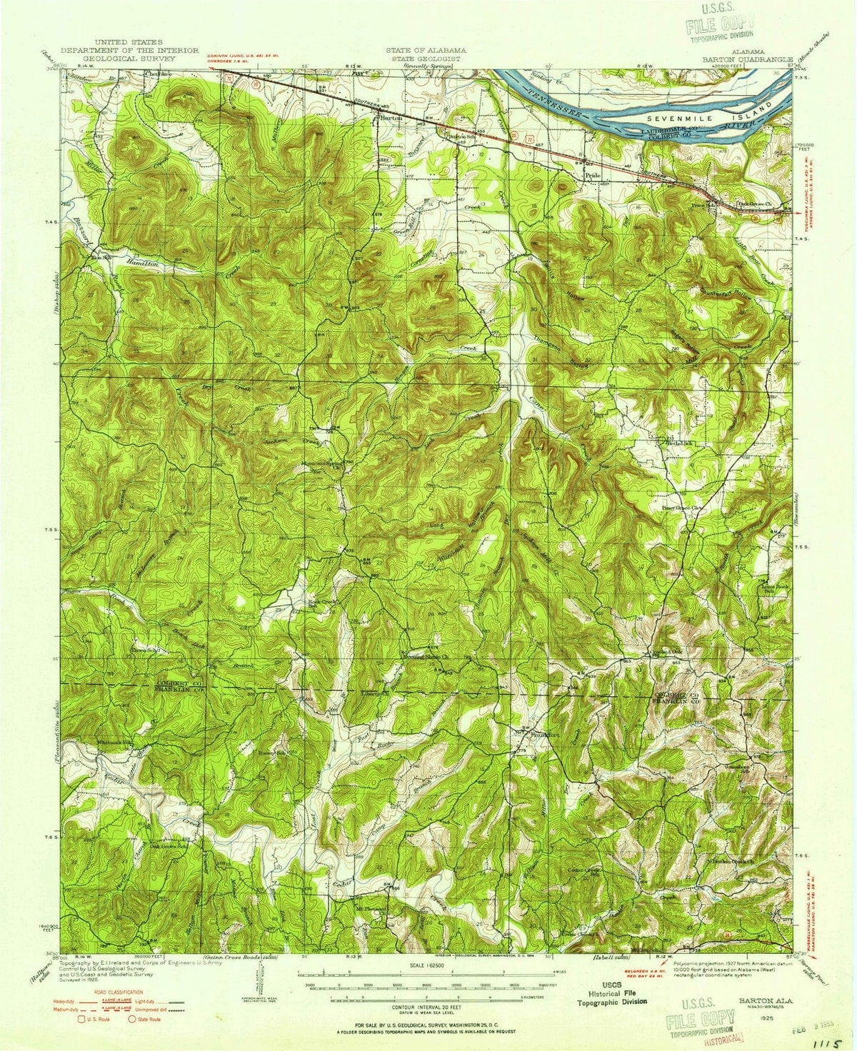 1925 Barton, AL - Alabama - USGS Topographic Map