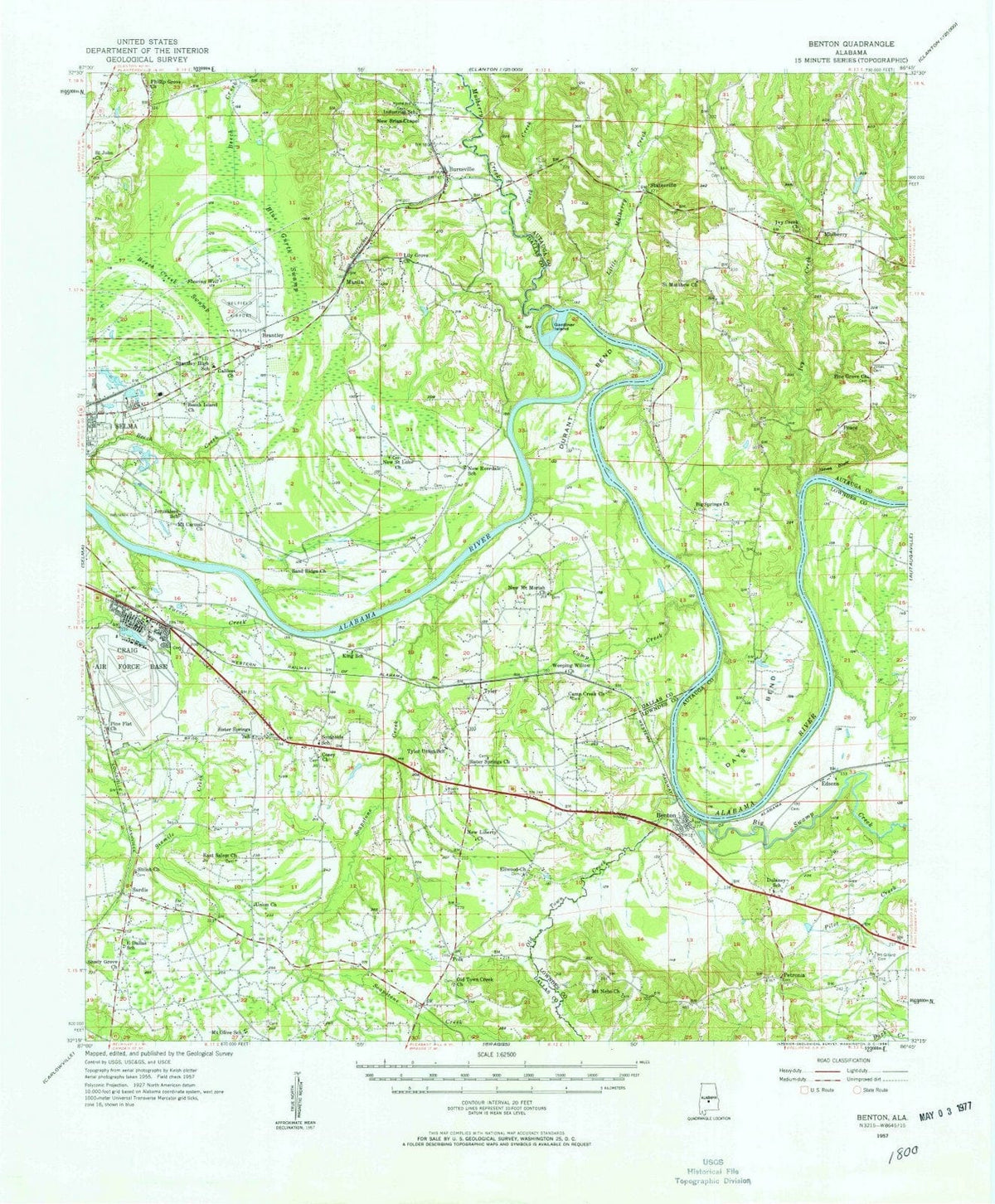1957 Benton, AL - Alabama - USGS Topographic Map