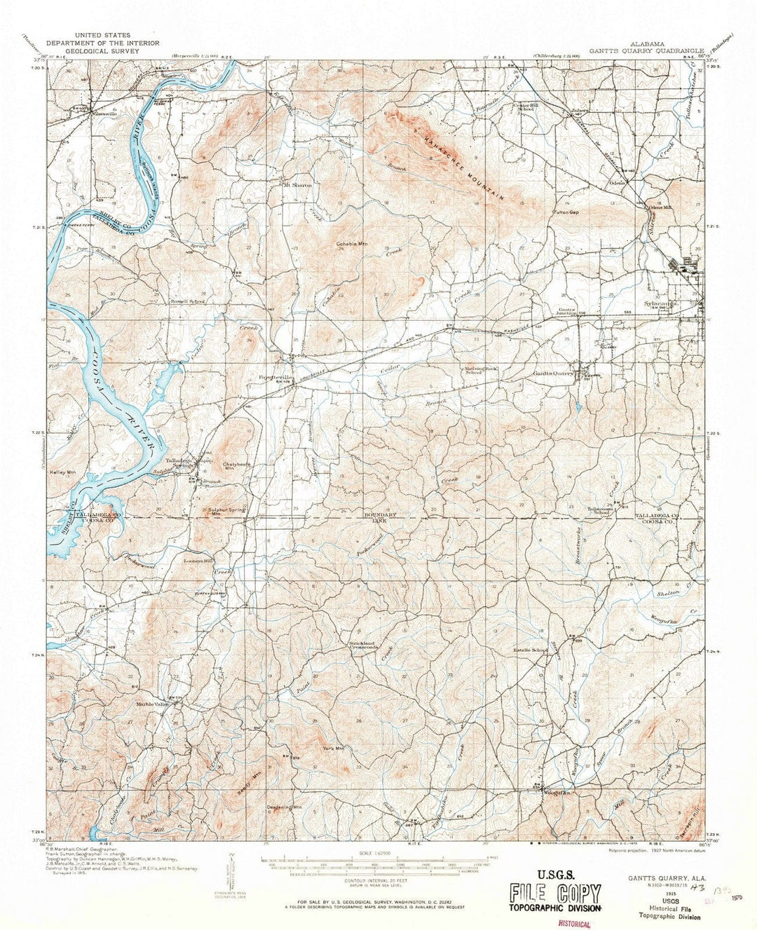 1915 Gantts Quarry, AL - Alabama - USGS Topographic Map