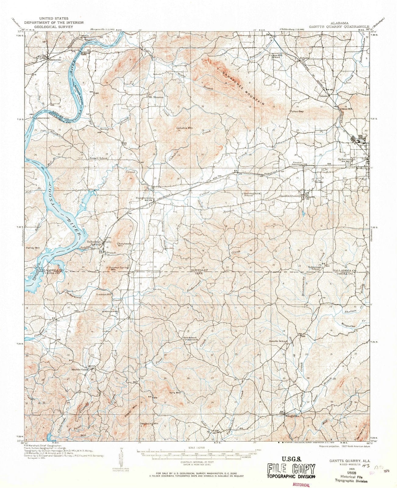 1915 Gantts Quarry, AL - Alabama - USGS Topographic Map