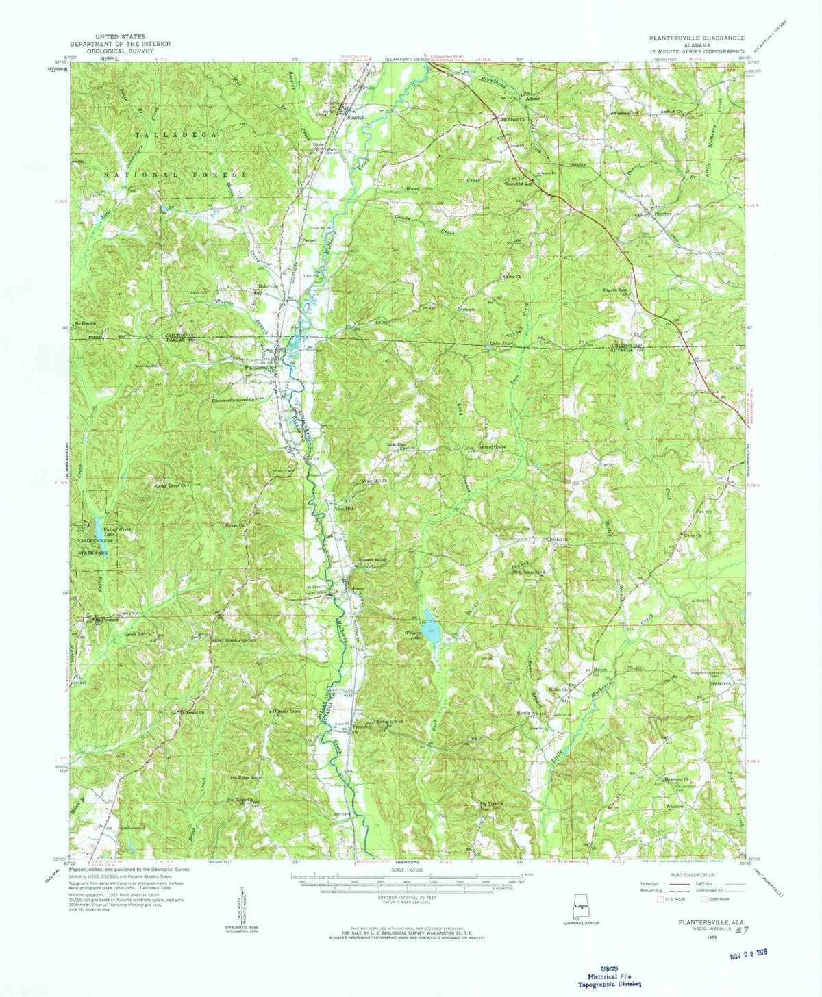 1959 Plantersville, AL - Alabama - USGS Topographic Map