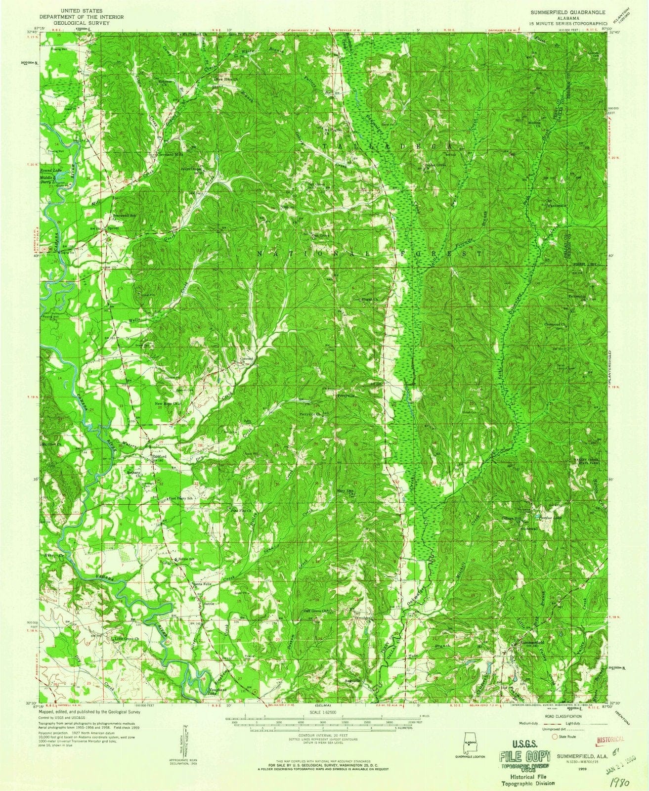 1959 Summerfield, AL - Alabama - USGS Topographic Map