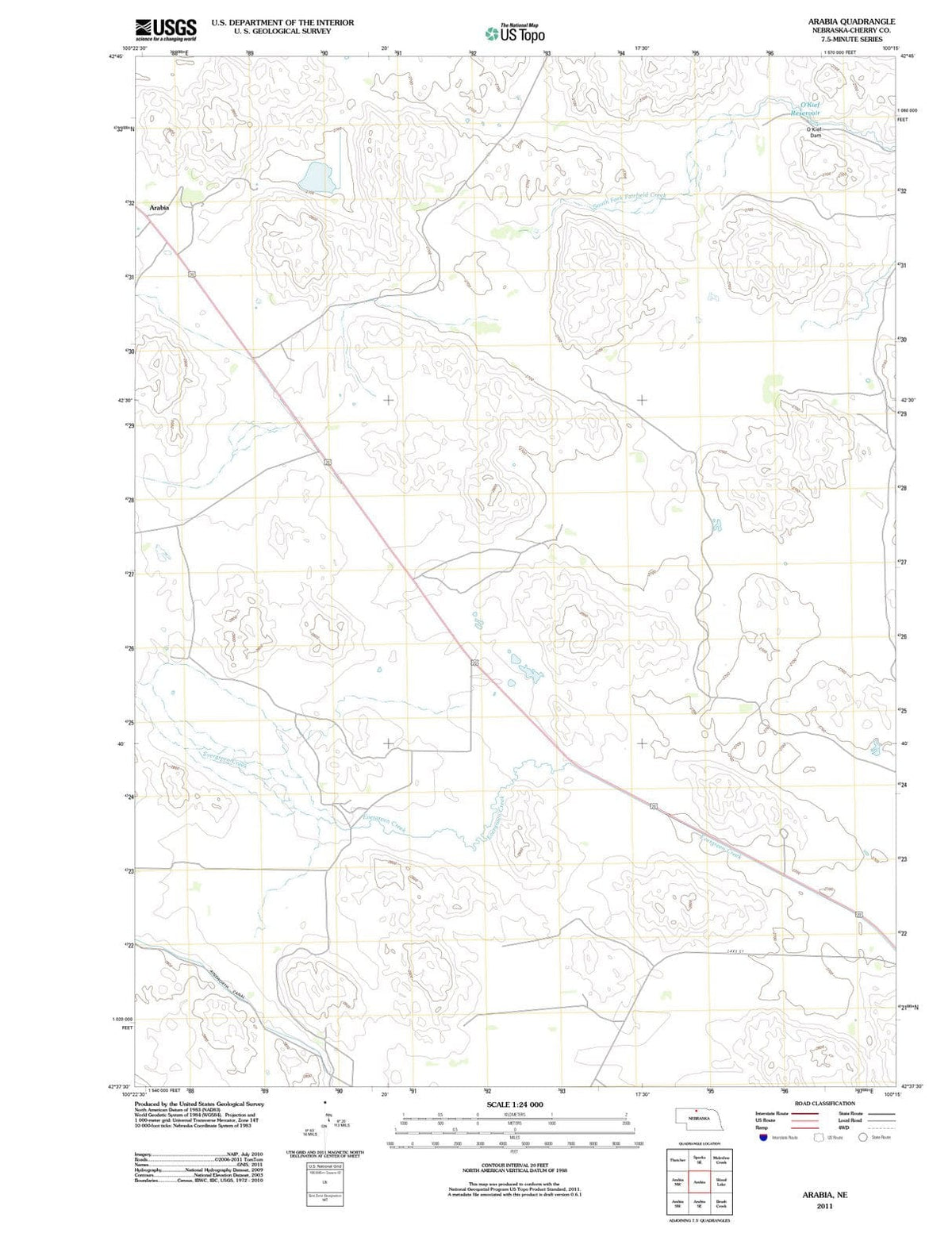2011 Arabia, NE - Nebraska - USGS Topographic Map