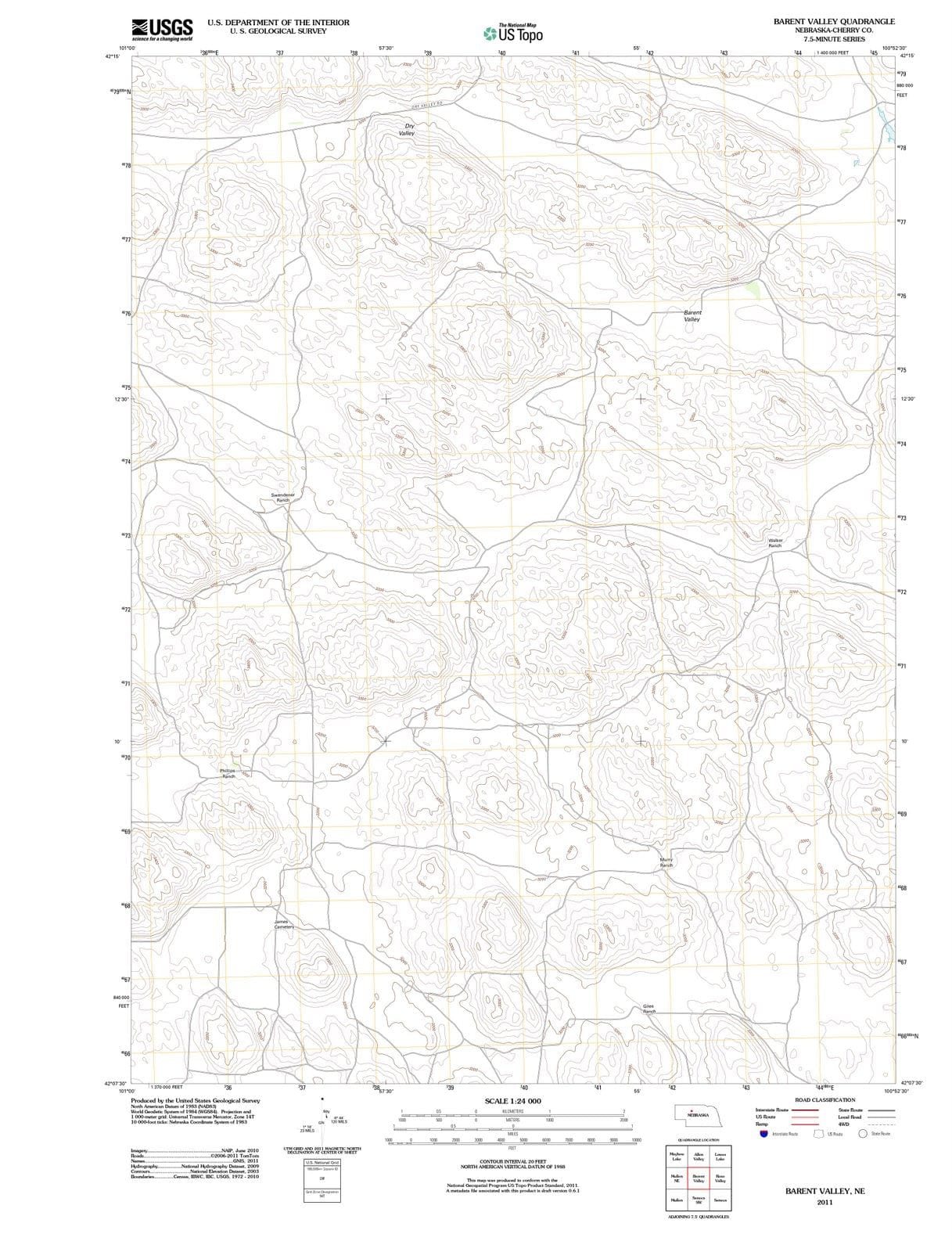 2011 Barent Valley, NE - Nebraska - USGS Topographic Map