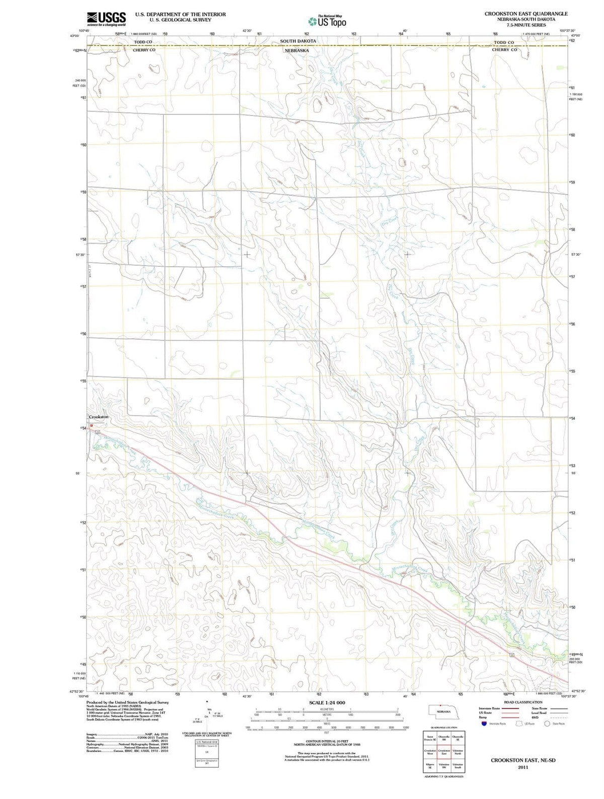 2011 Crookston East, NE - Nebraska - USGS Topographic Map