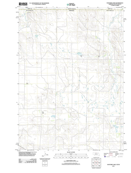 2011 Hayford Lake, NE - Nebraska - USGS Topographic Map