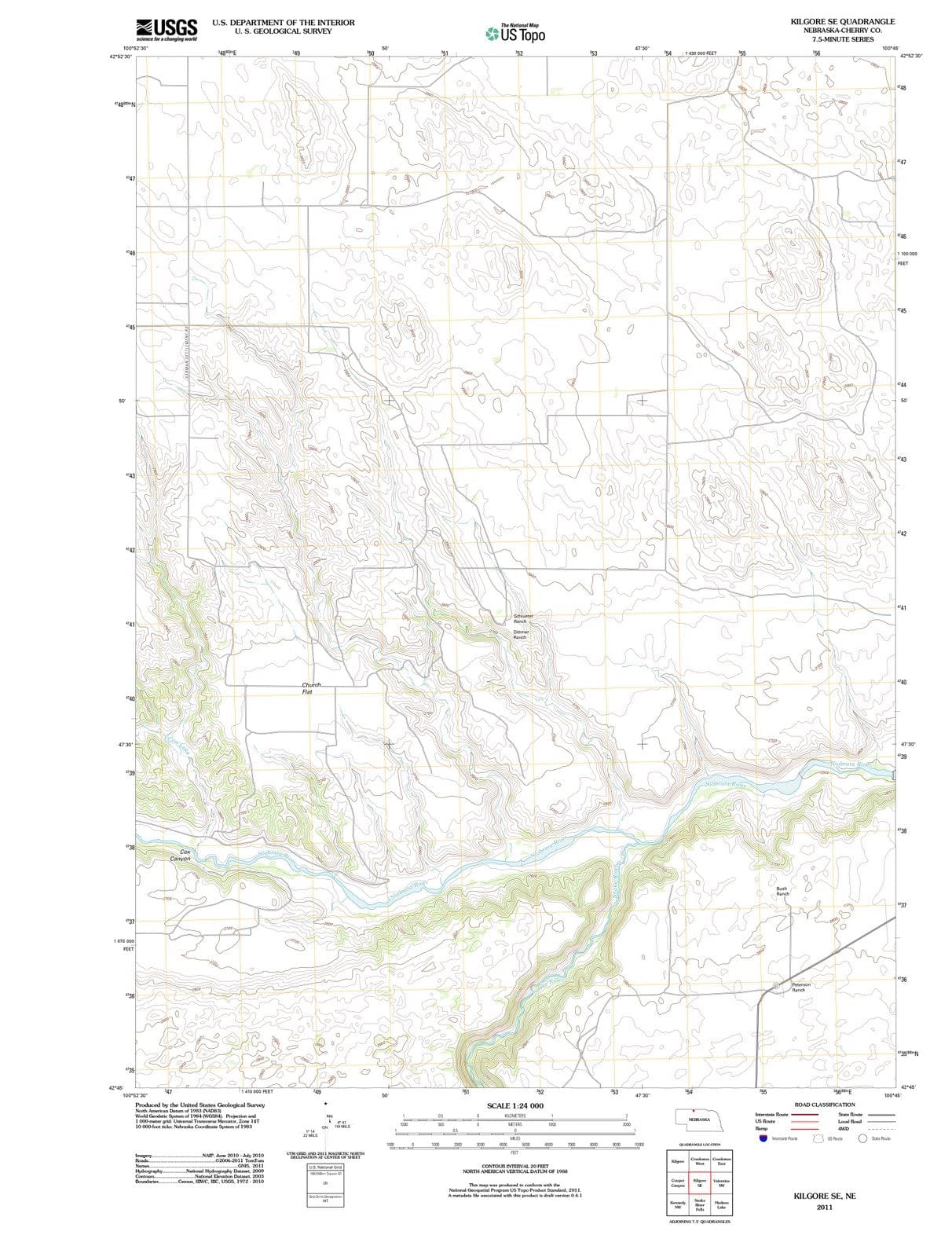 2011 Kilgore, NE - Nebraska - USGS Topographic Map