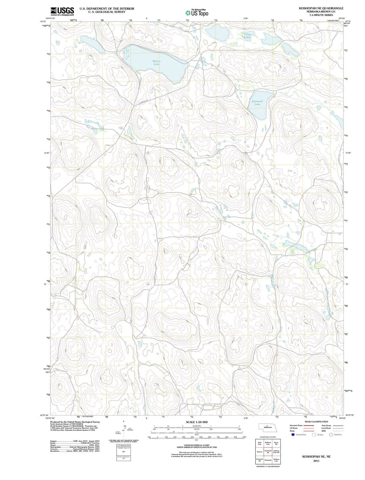 2011 Koshopah, NE - Nebraska - USGS Topographic Map v2