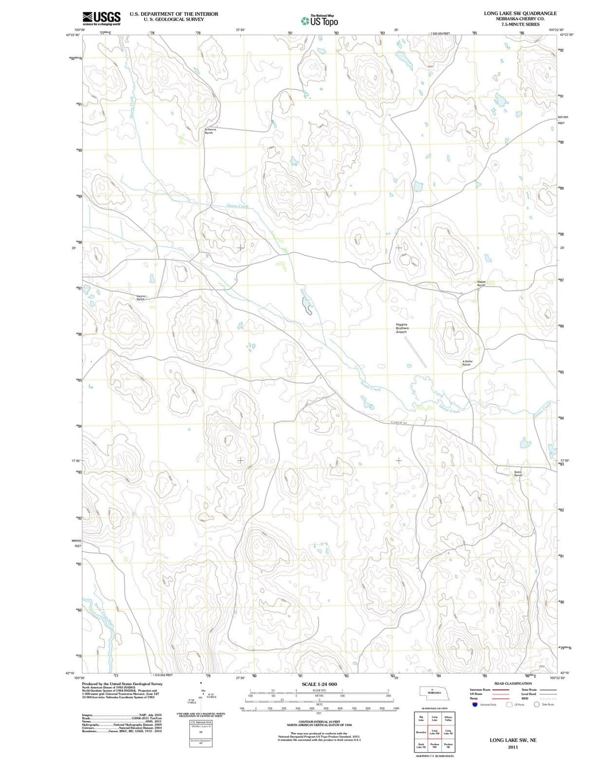 2011 Long Lake, NE - Nebraska - USGS Topographic Map v2