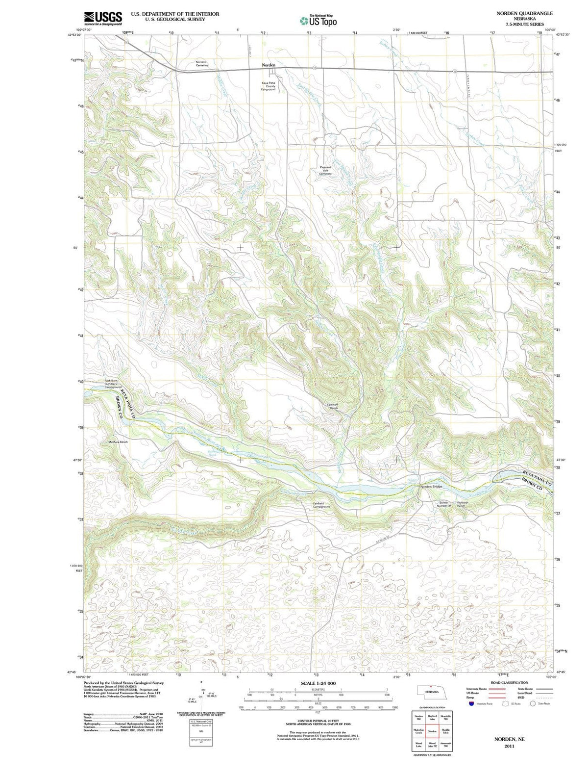 2011 Norden, NE - Nebraska - USGS Topographic Map