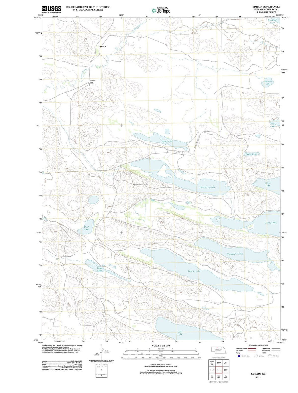 2011 Simeon, NE - Nebraska - USGS Topographic Map