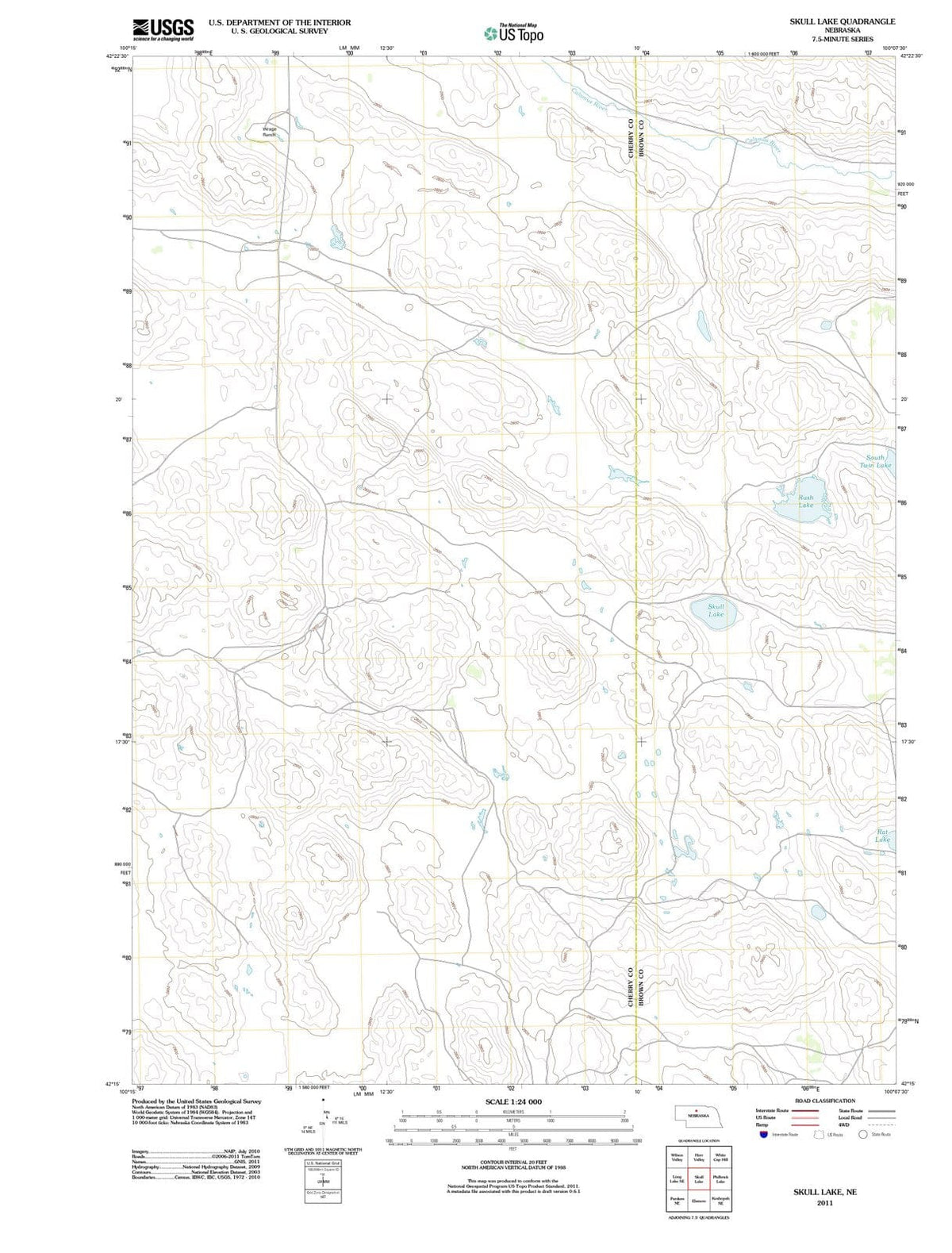 2011 Skull Lake, NE - Nebraska - USGS Topographic Map
