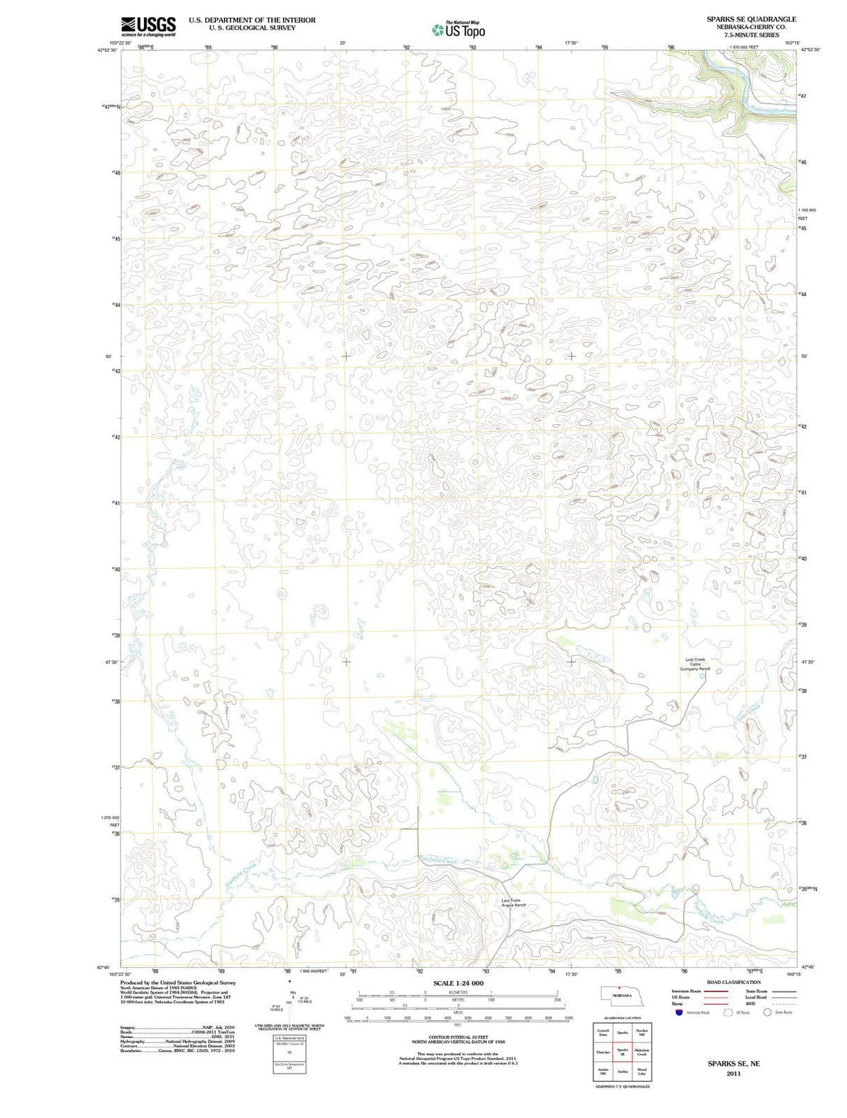 2011 Sparks, NE - Nebraska - USGS Topographic Map v2