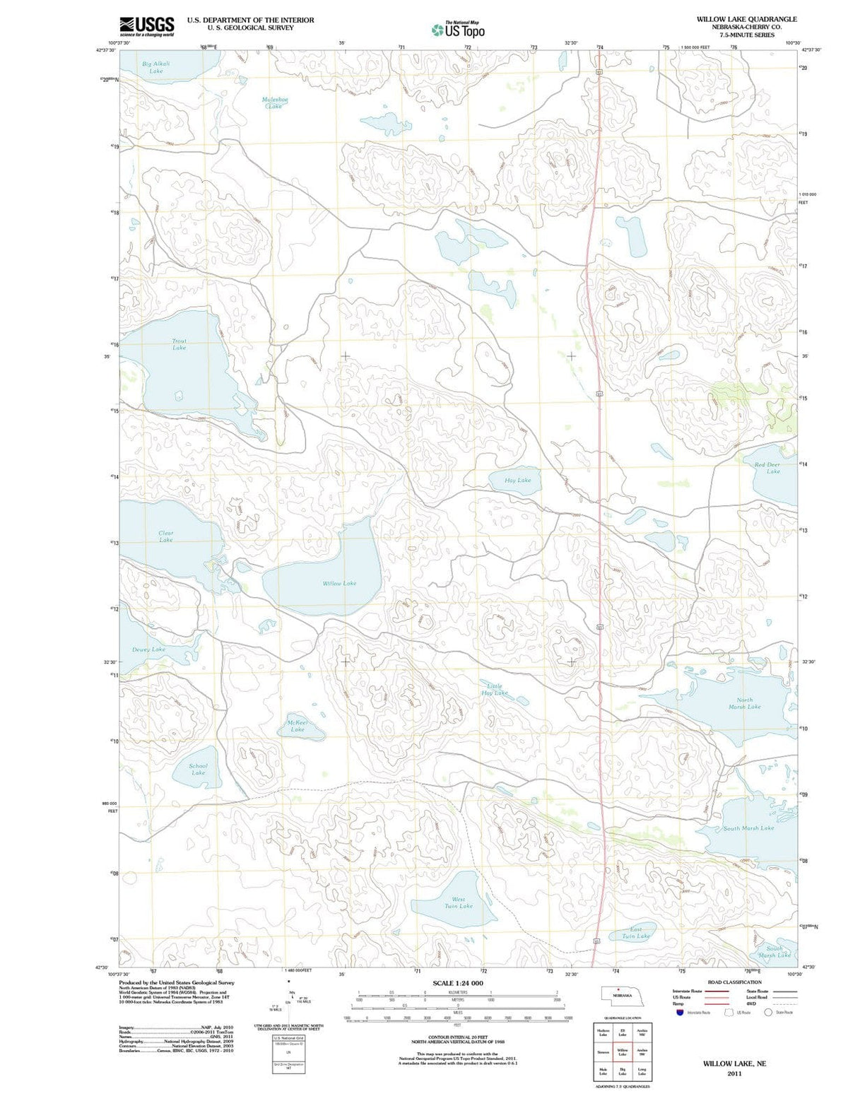 2011 Willow Lake, NE - Nebraska - USGS Topographic Map