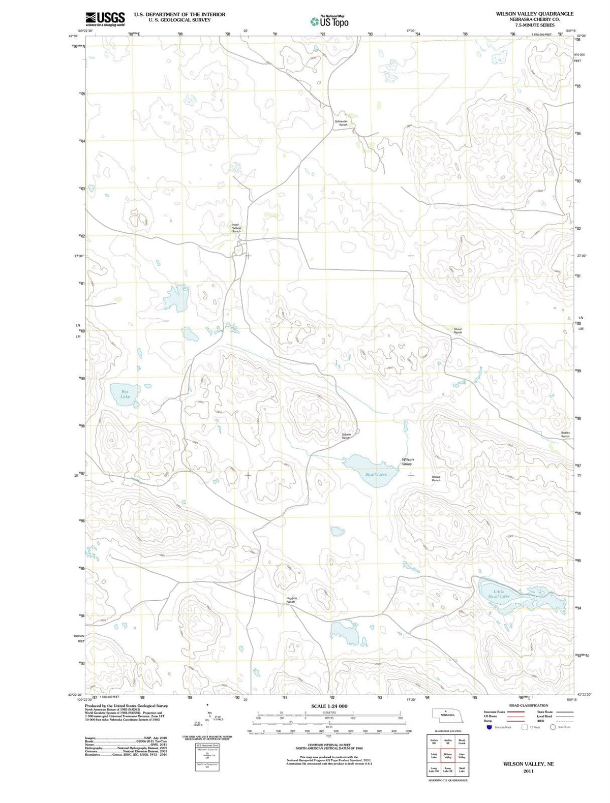 2011 Wilson Valley, NE - Nebraska - USGS Topographic Map