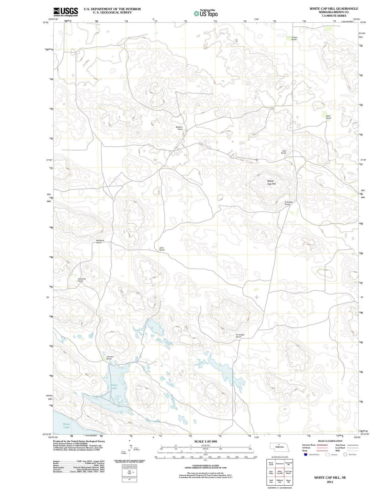 2011 White Cap Hill, NE - Nebraska - USGS Topographic Map