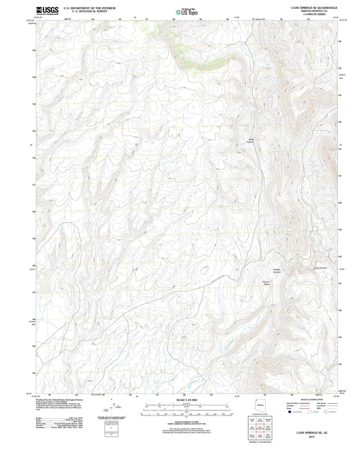 2011 Cane Springs, AZ - Arizona - USGS Topographic Map