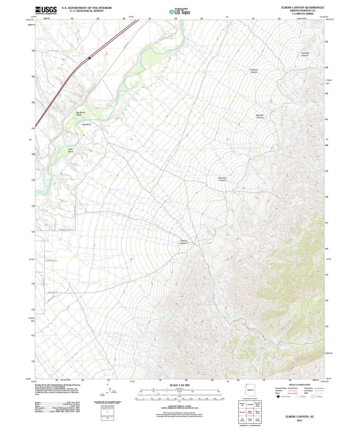 2011 Elbow Canyon, AZ - Arizona - USGS Topographic Map
