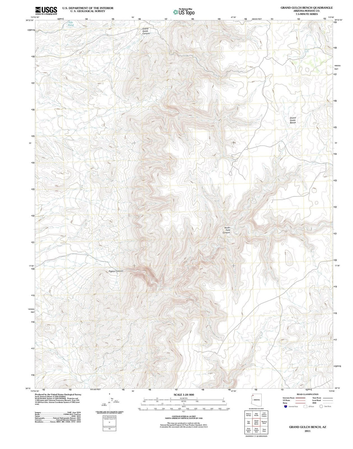 2011 Grand Gulch Bench, AZ - Arizona - USGS Topographic Map