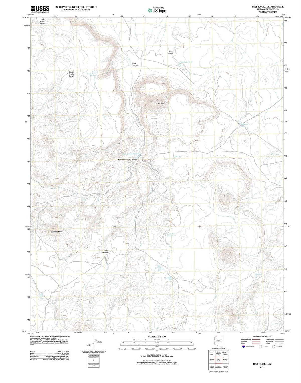 2011 Hat Knoll, AZ - Arizona - USGS Topographic Map