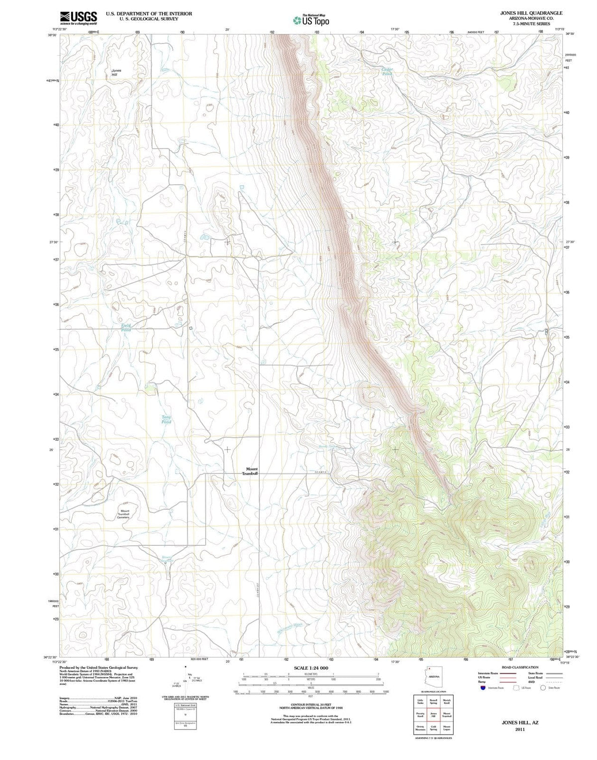 2011 Jones Hill, AZ - Arizona - USGS Topographic Map