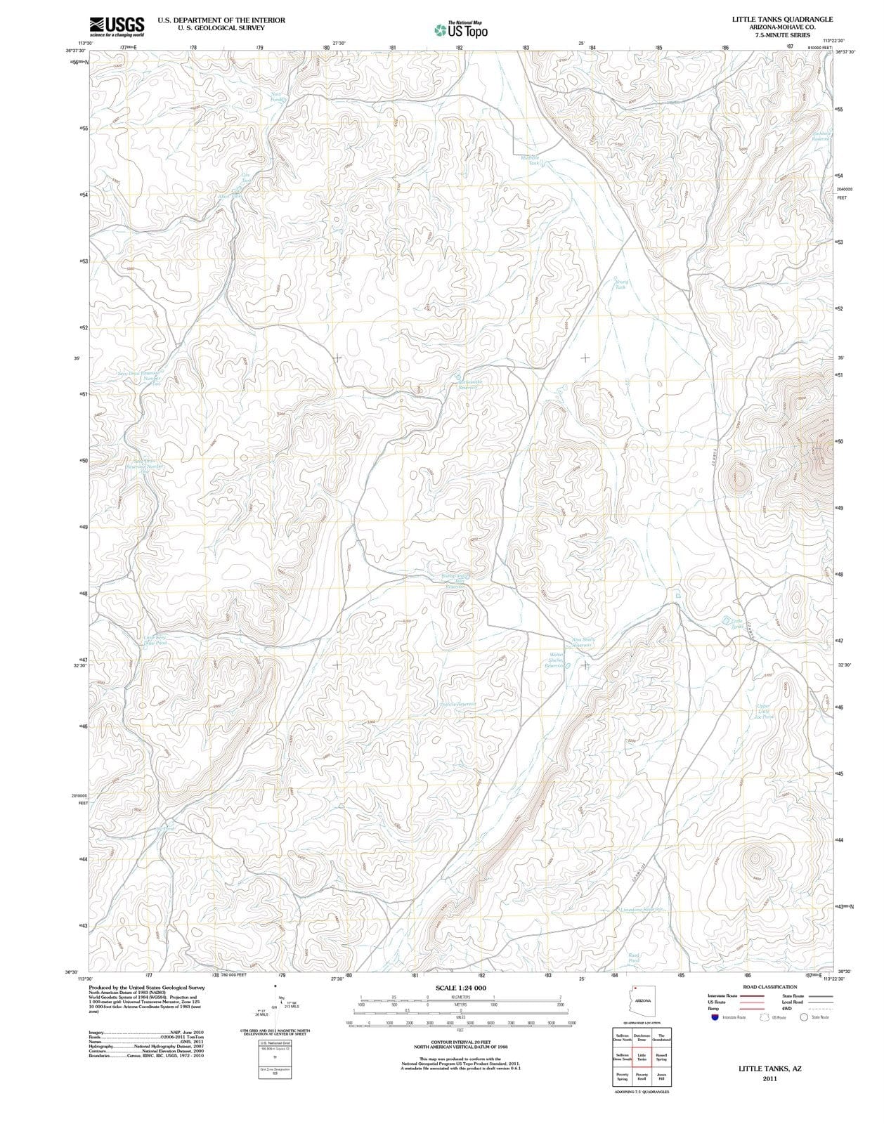 2011 Little Tanks, AZ - Arizona - USGS Topographic Map