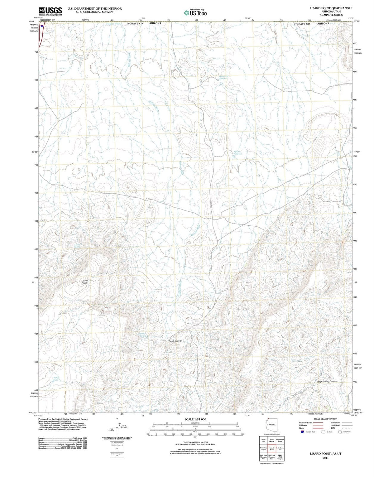 2011 Lizard Point, AZ - Arizona - USGS Topographic Map