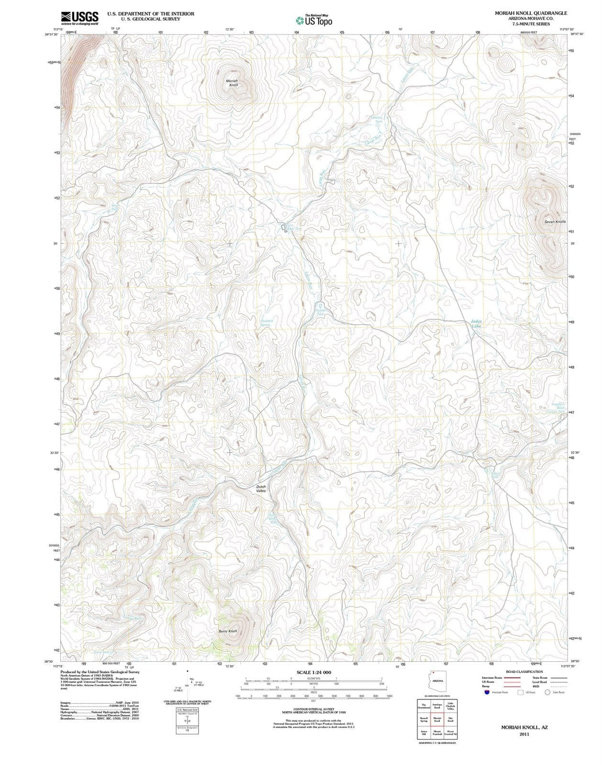 2011 Moriah Knoll, AZ - Arizona - USGS Topographic Map