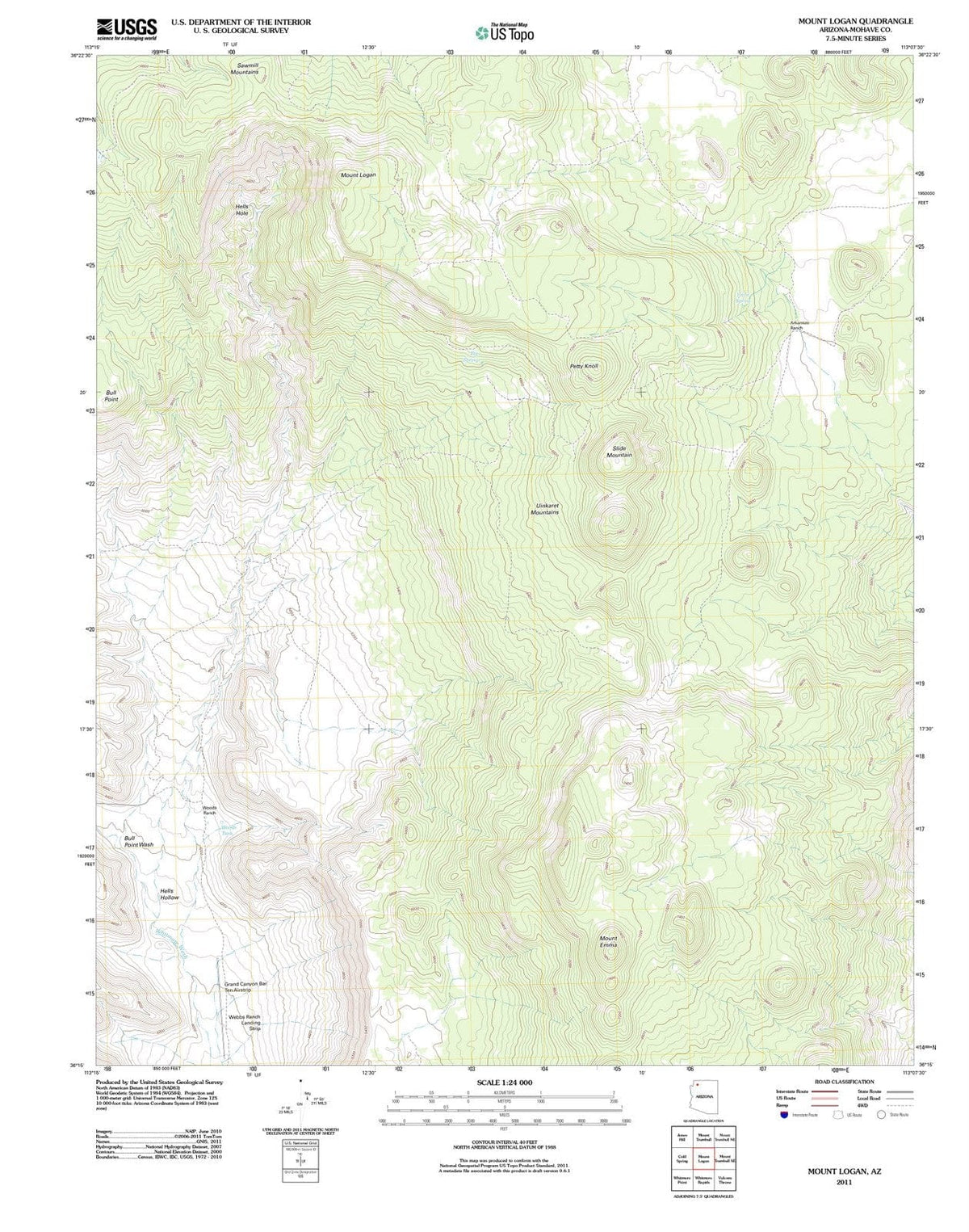 2011 Mount Logan, AZ - Arizona - USGS Topographic Map
