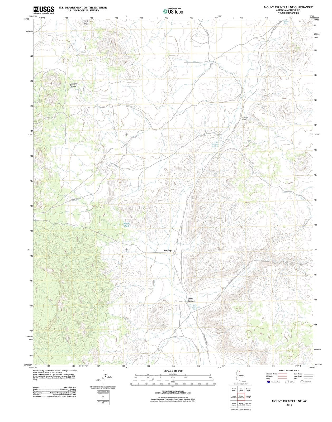 2011 Mount Trumbull, AZ - Arizona - USGS Topographic Map v2