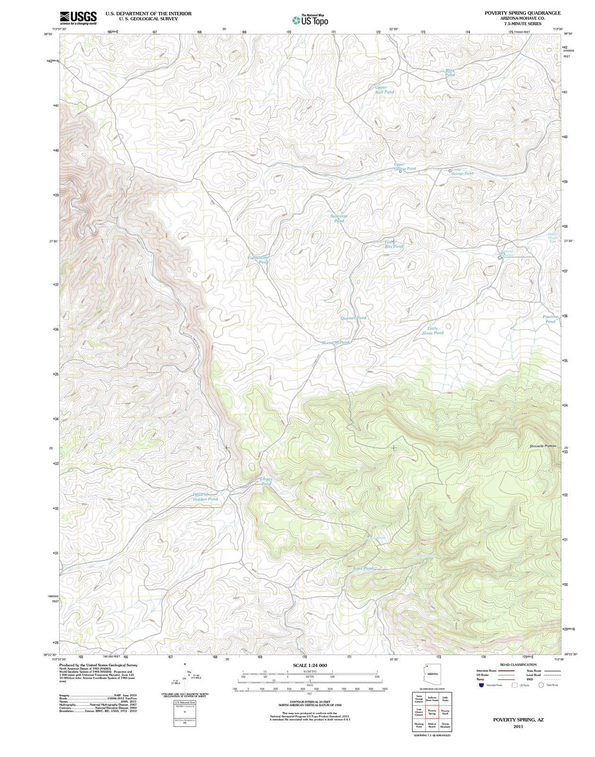 2011 Poverty Spring, AZ - Arizona - USGS Topographic Map