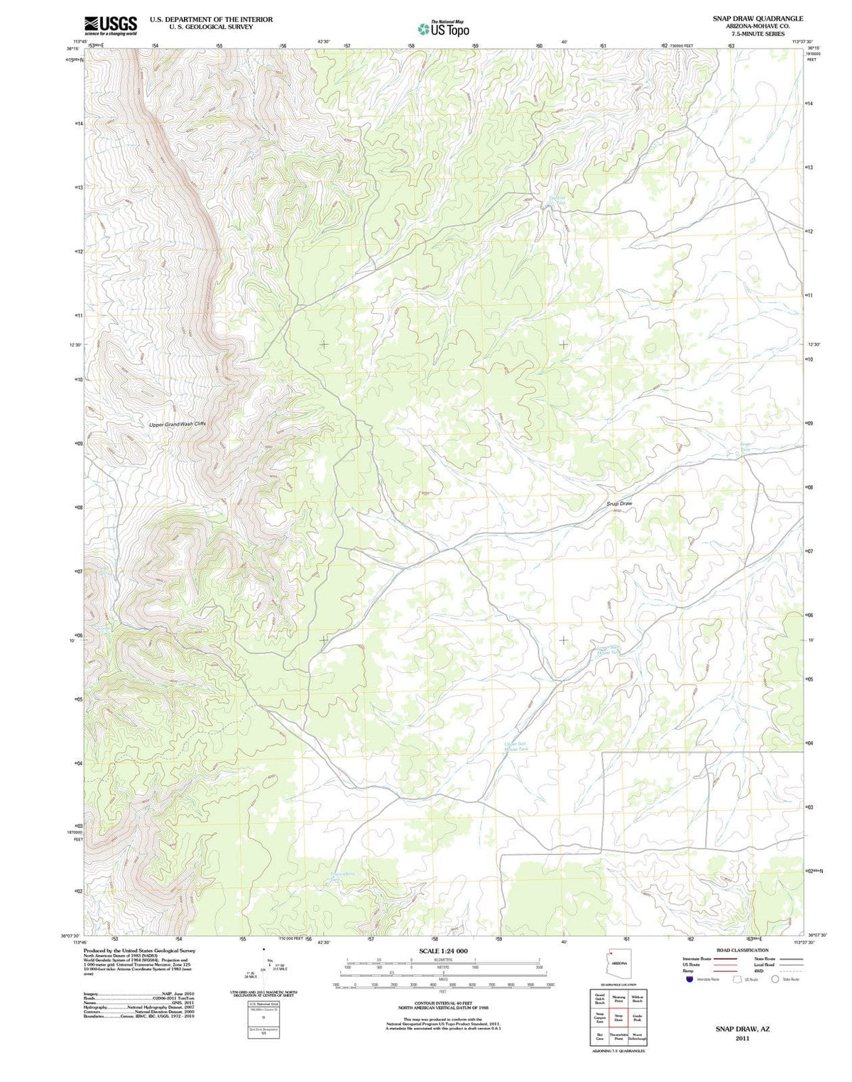 2011 Snapraw, AZ - Arizona - USGS Topographic Map