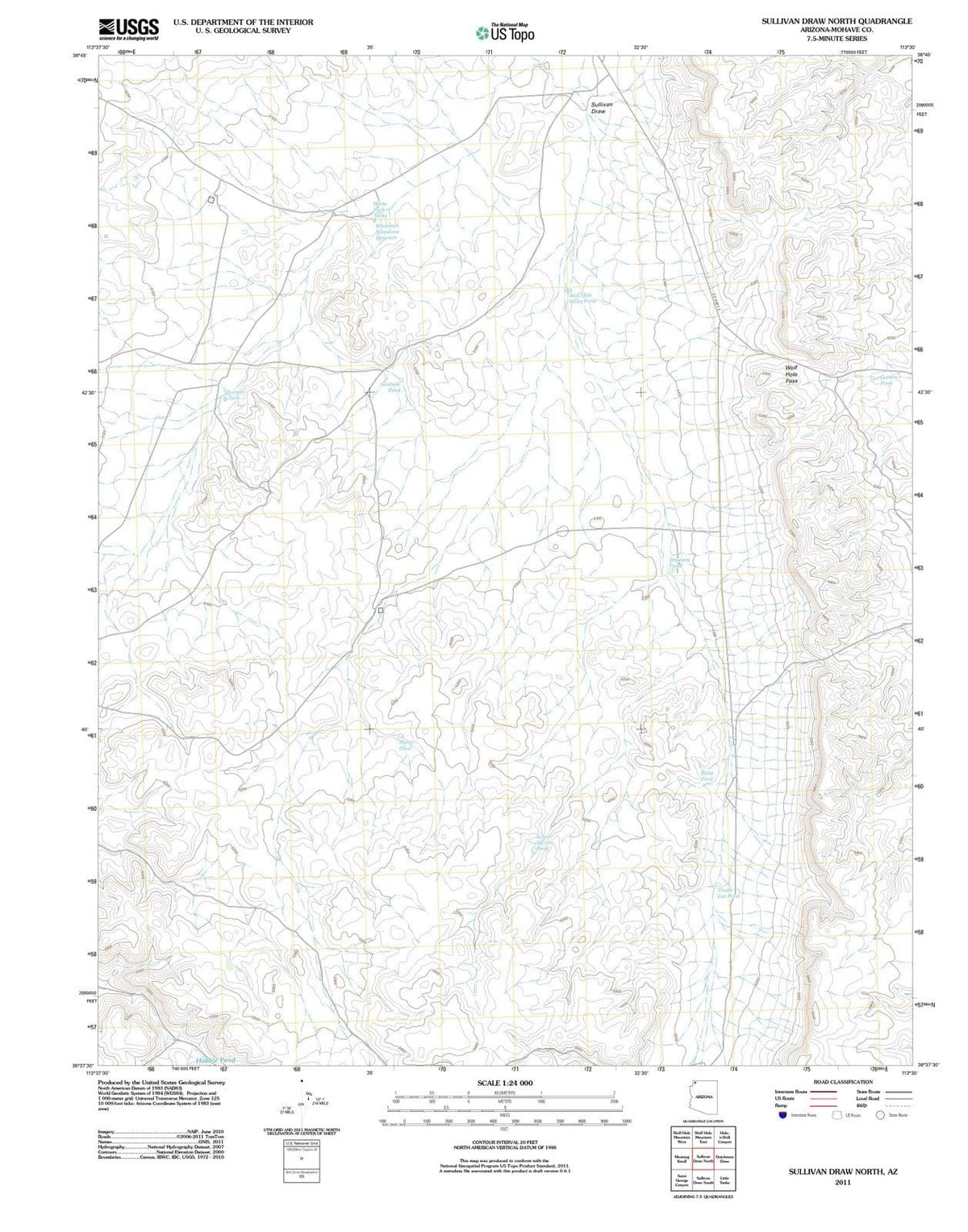 2011 Sullivanraw North, AZ - Arizona - USGS Topographic Map