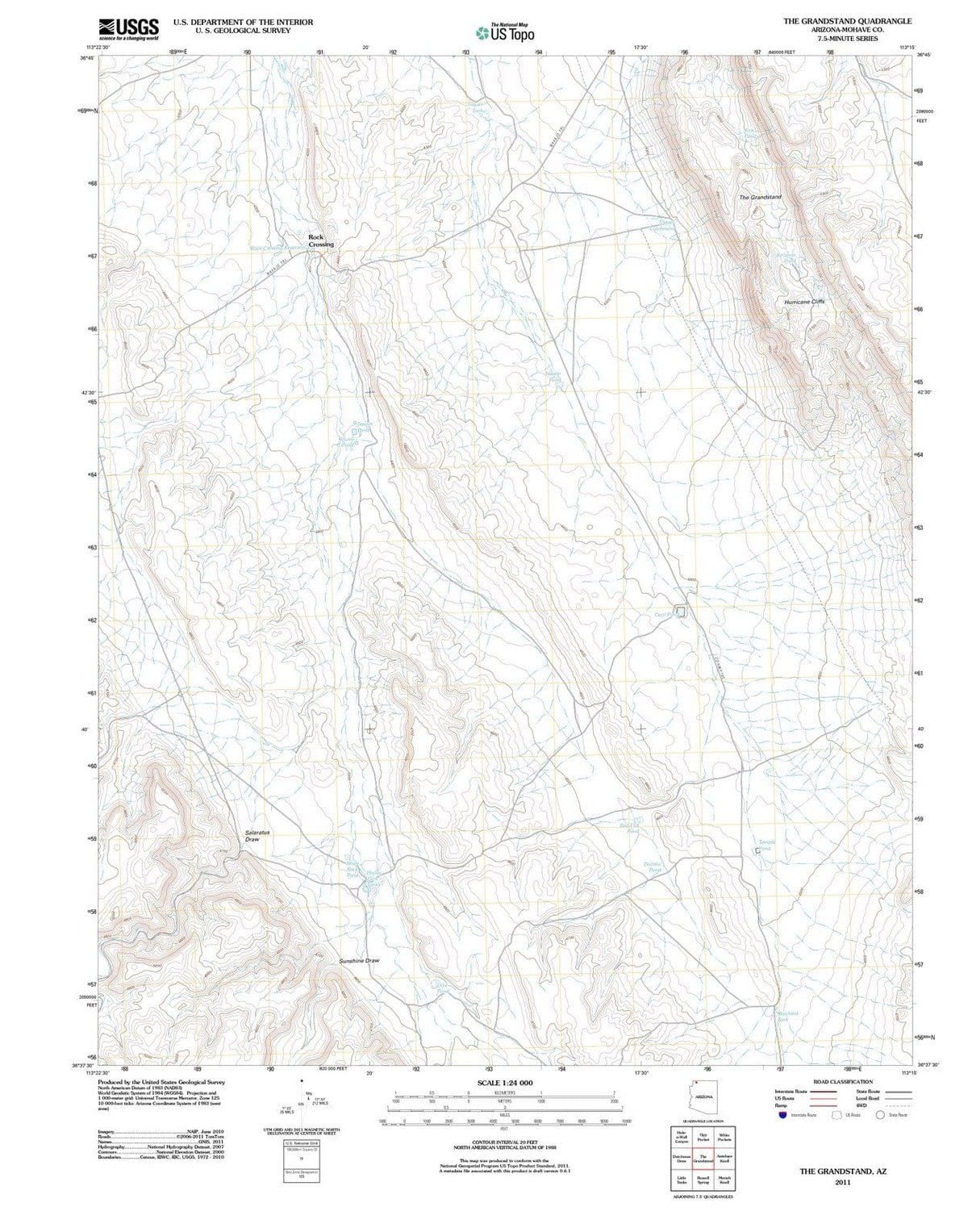 2011 The Grandstand, AZ - Arizona - USGS Topographic Map