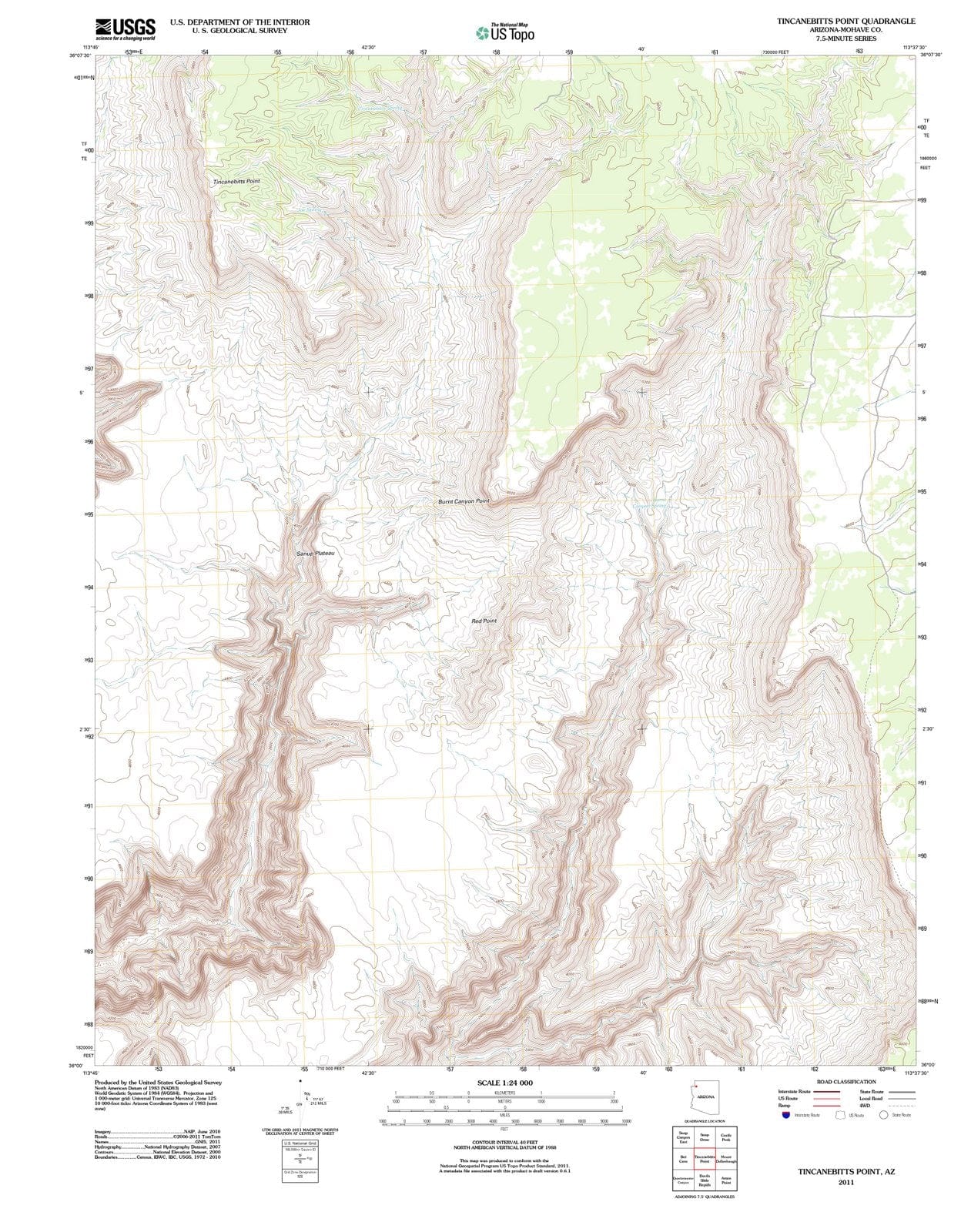 2011 Tincanebitts Point, AZ - Arizona - USGS Topographic Map