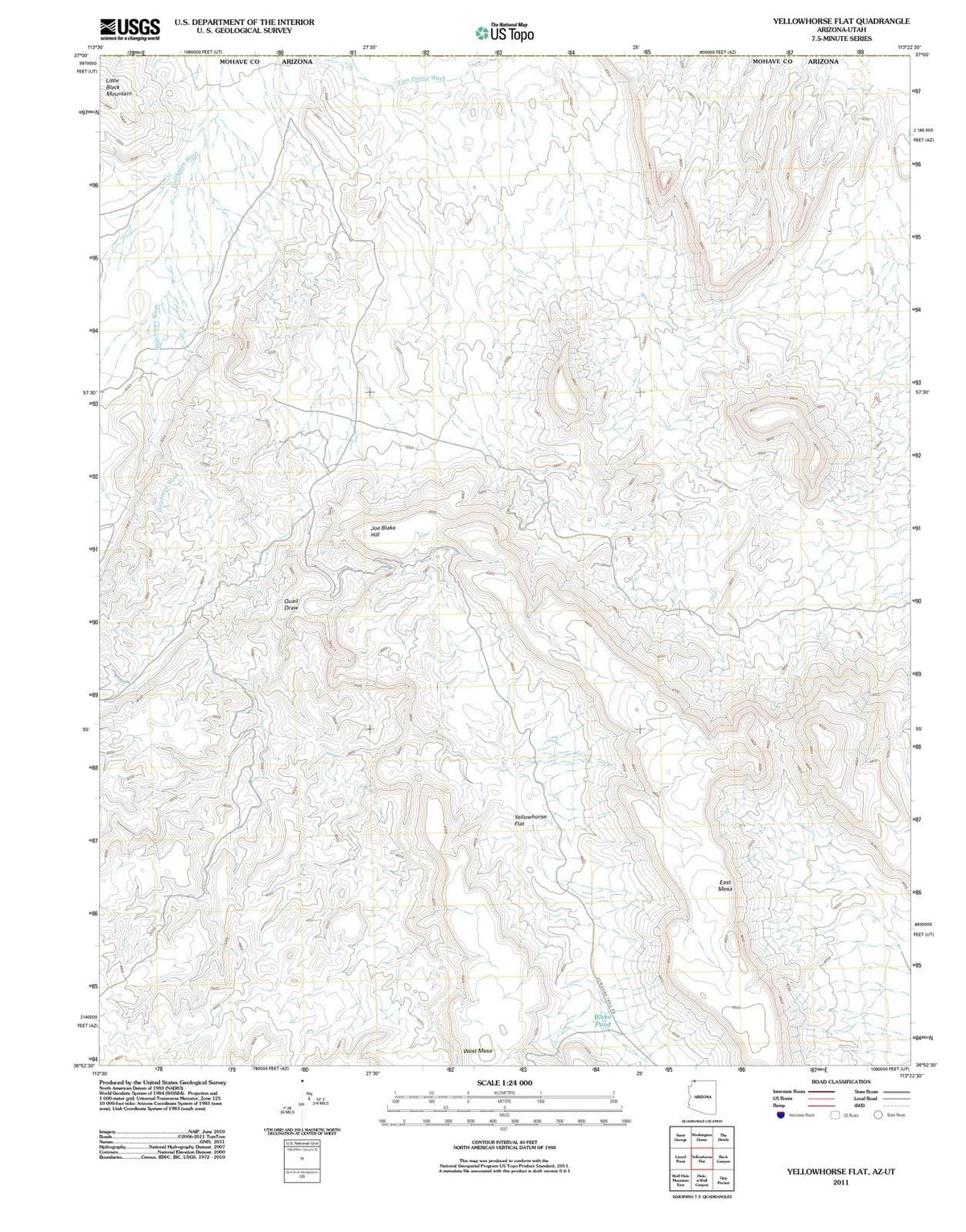 2011 Yellowhorse Flat, AZ - Arizona - USGS Topographic Map