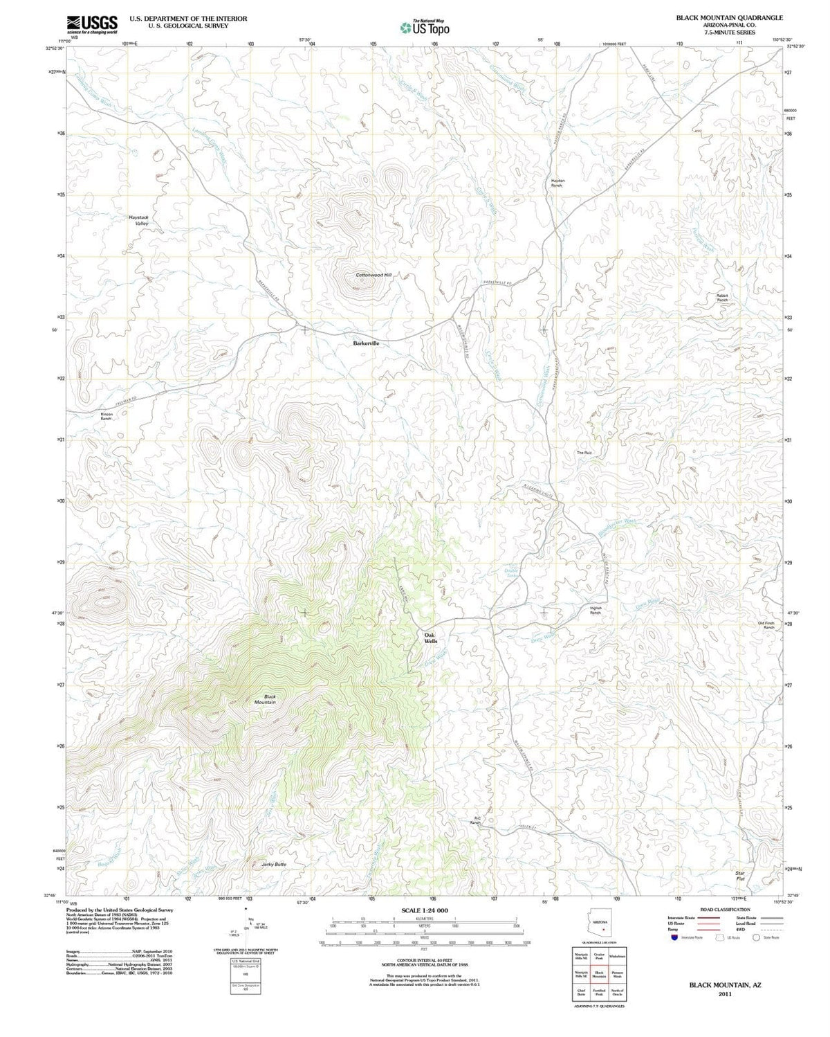 2011 Black Mountain, AZ - Arizona - USGS Topographic Map
